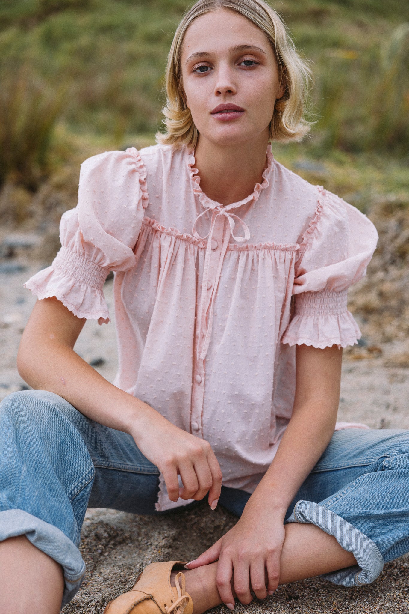 THE MEADOW BLOUSE IN FADED PINK