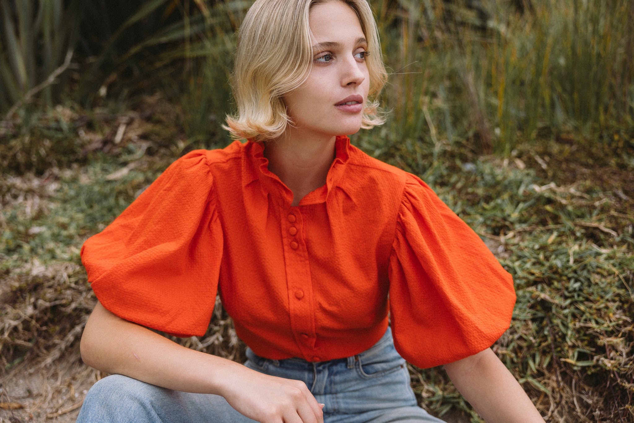 THE MATEA BLOUSE IN FLAME