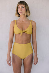 the Leila bikini top in mustard