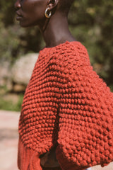 THE HANDKNIT CLOVER SWEATER IN RED EARTH