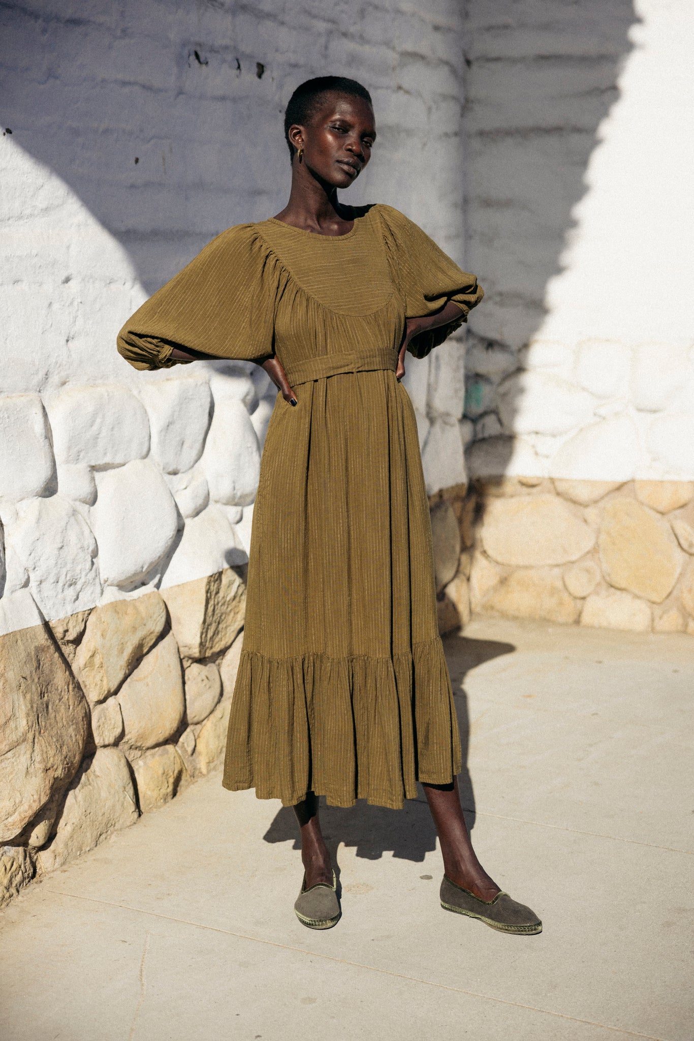 THE GRETA DRESS IN OLIVE