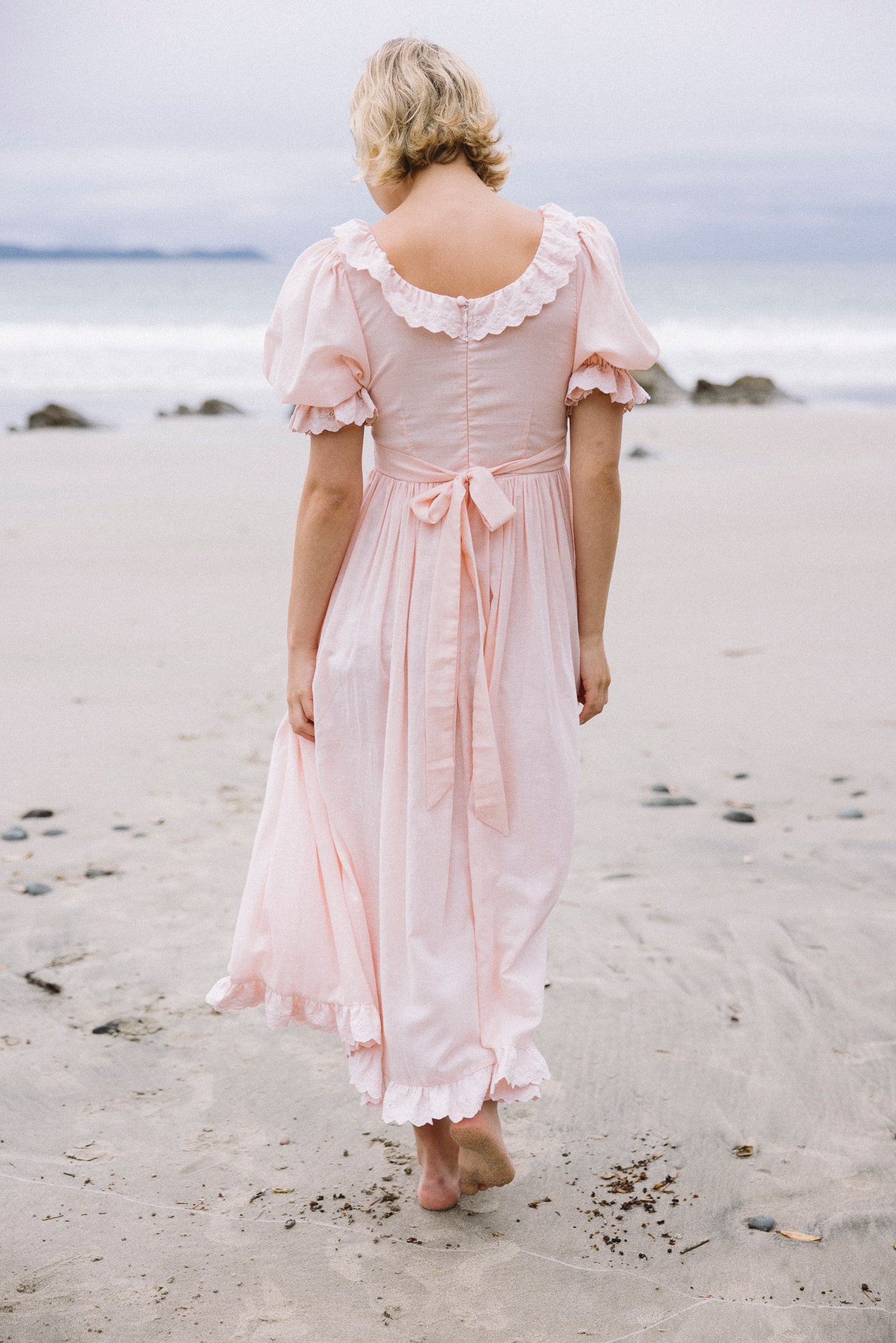 THE AUDREY DRESS WITH SHORT SLEEVES IN FADED PINK – Kara Thoms