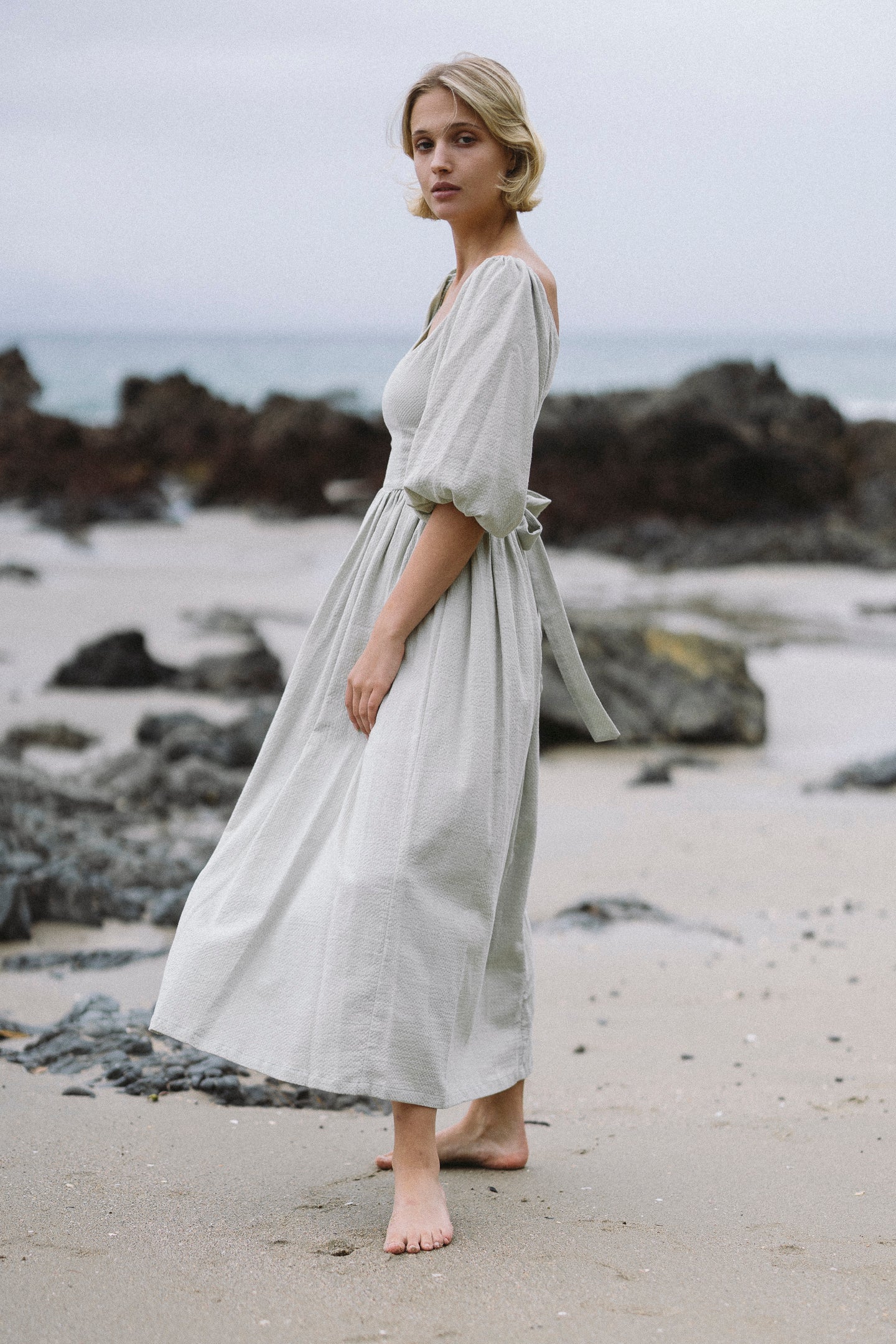 THE BELLFLOWER DRESS IN CLOUD – Kara Thoms Boutique