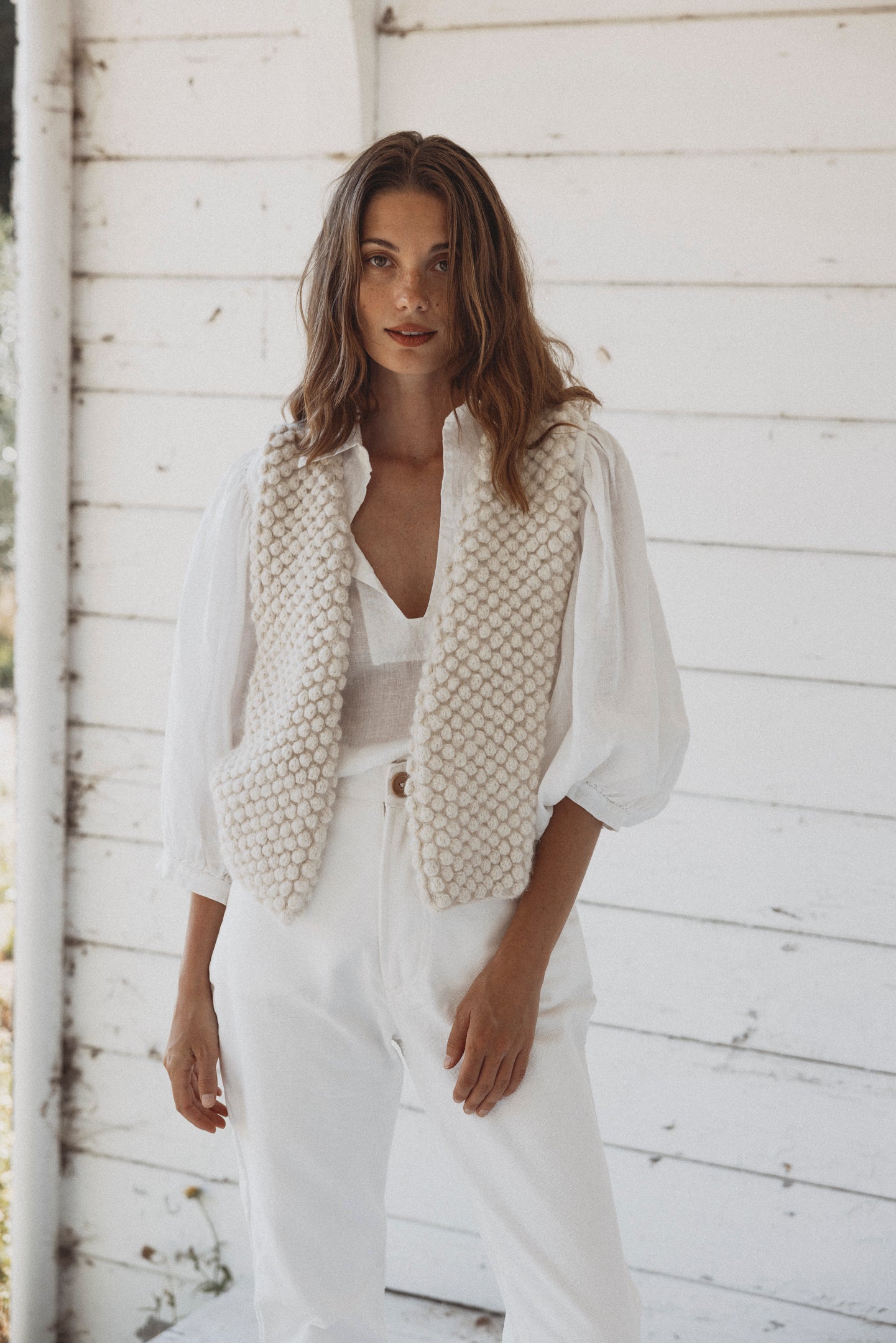 THE VIVI VEST IN CREAM – Kara Thoms Boutique