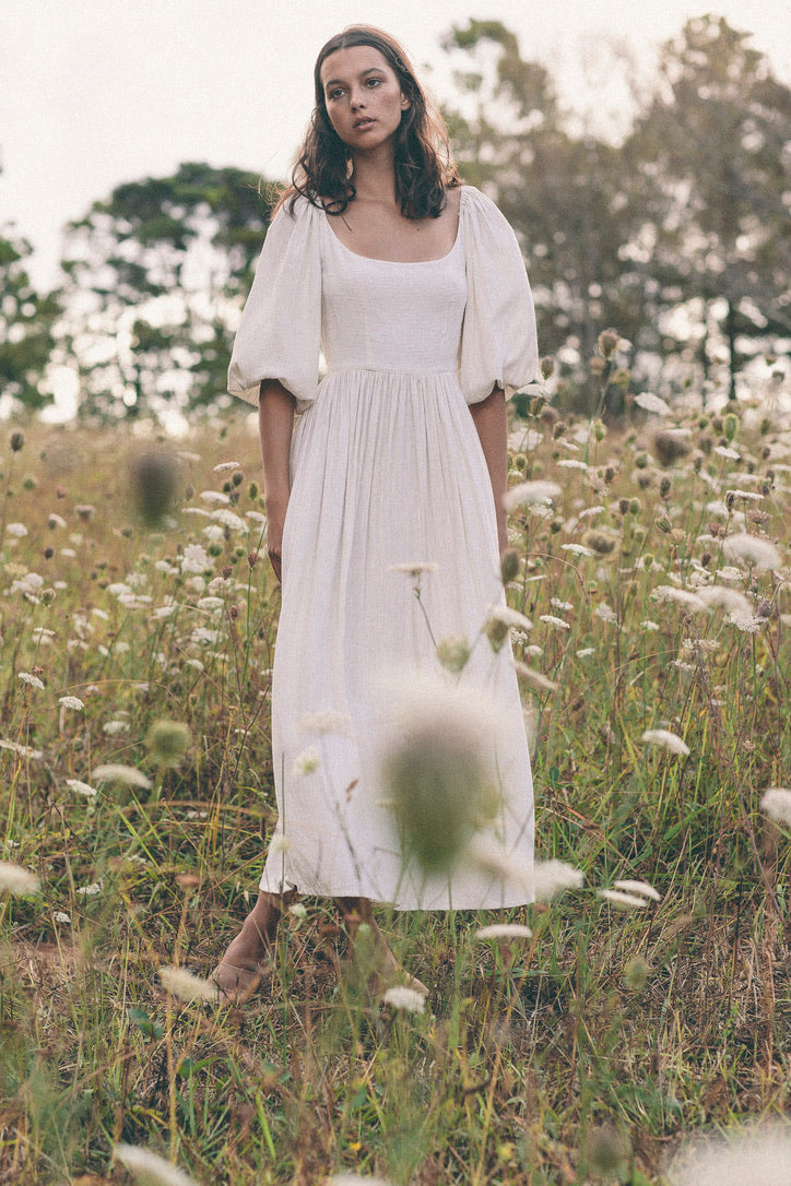 The Bellflower Dress In Off White Kara Thoms Boutique