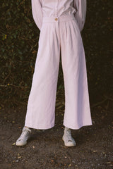 the baye pant in lilac corduroy