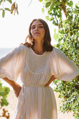 the greta dress in off white