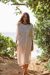 the greta dress in off white