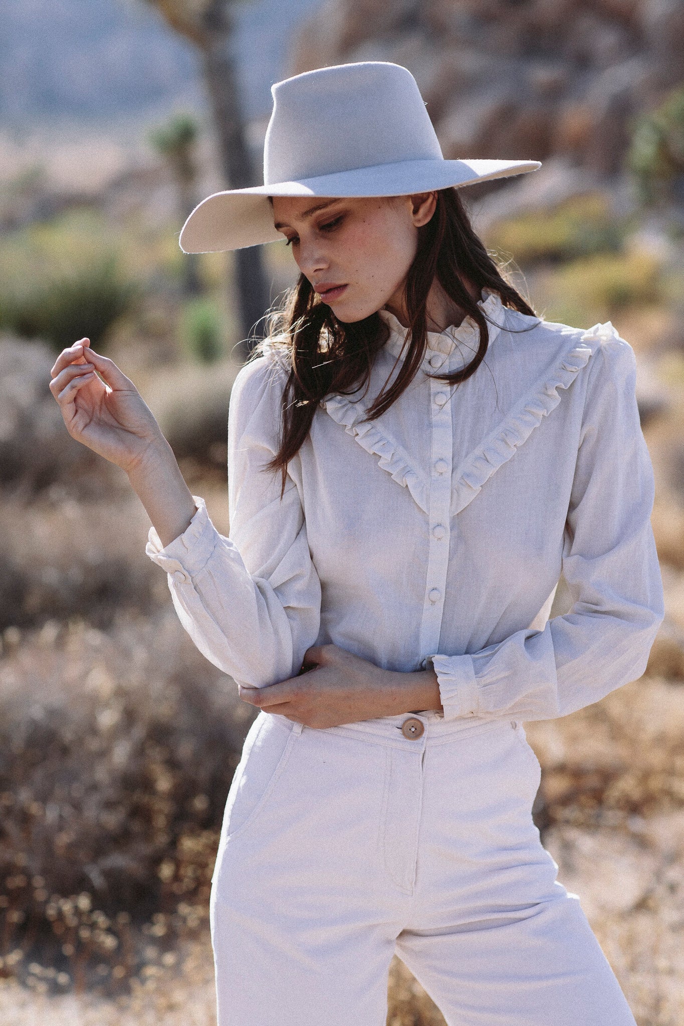 the maggie blouse in cream
