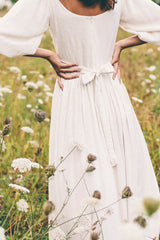 the bellflower dress in off white