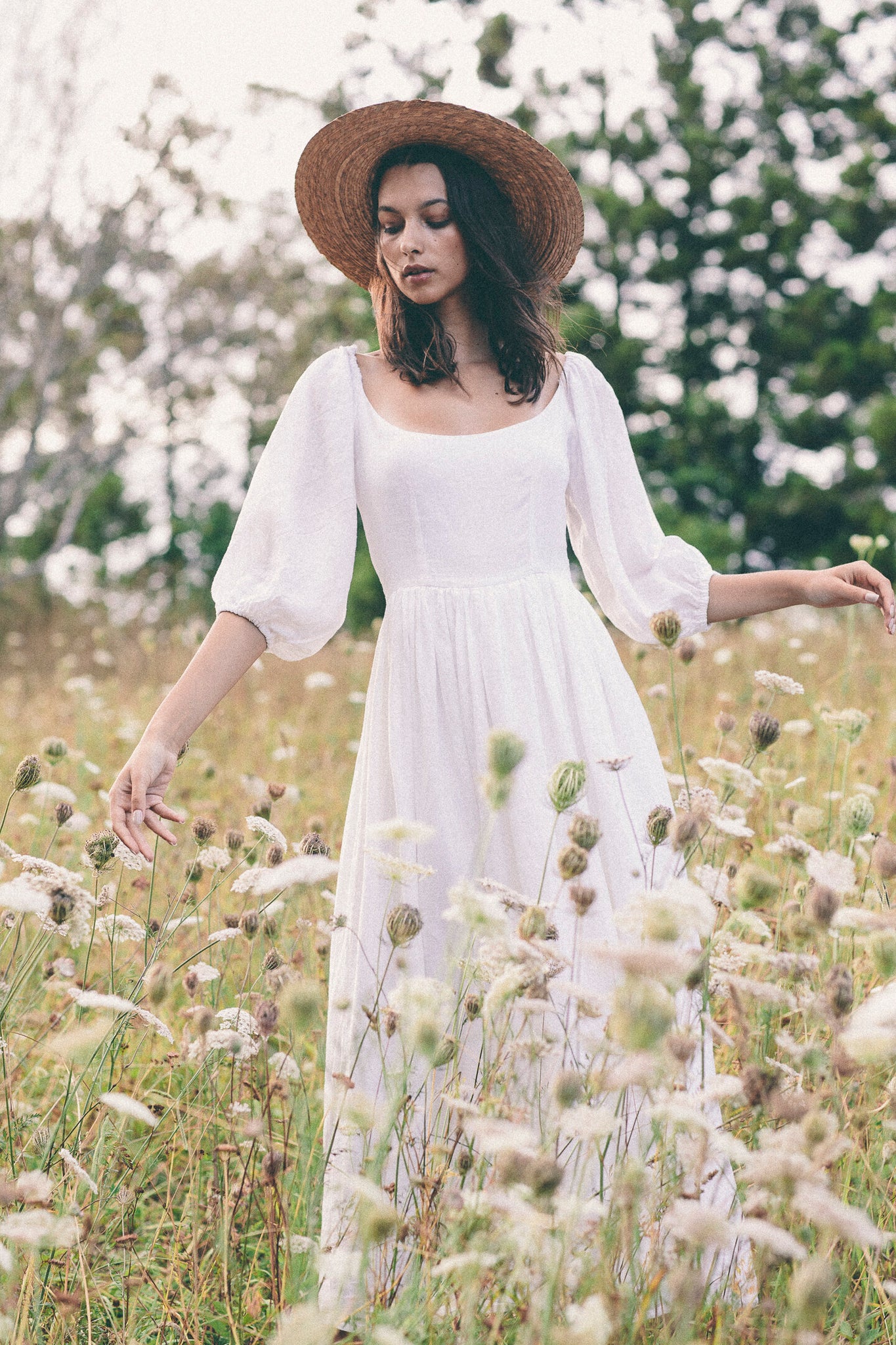 The bellflower dress in blanc linen