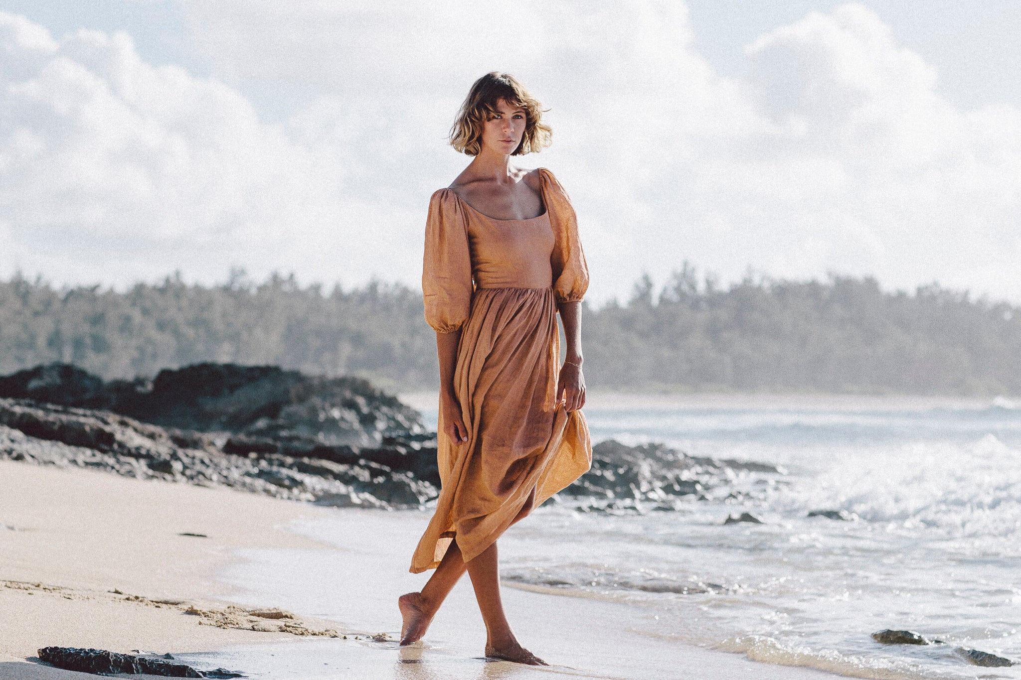 the bellflower dress in clay