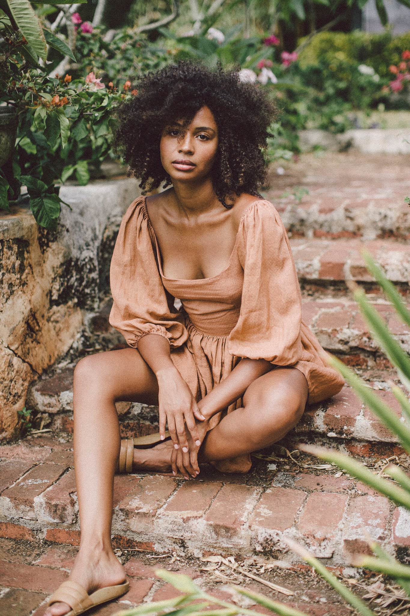 the bellflower mini dress in mocha