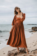 the bellflower dress in red earth