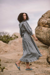 the prairie dress in chambray