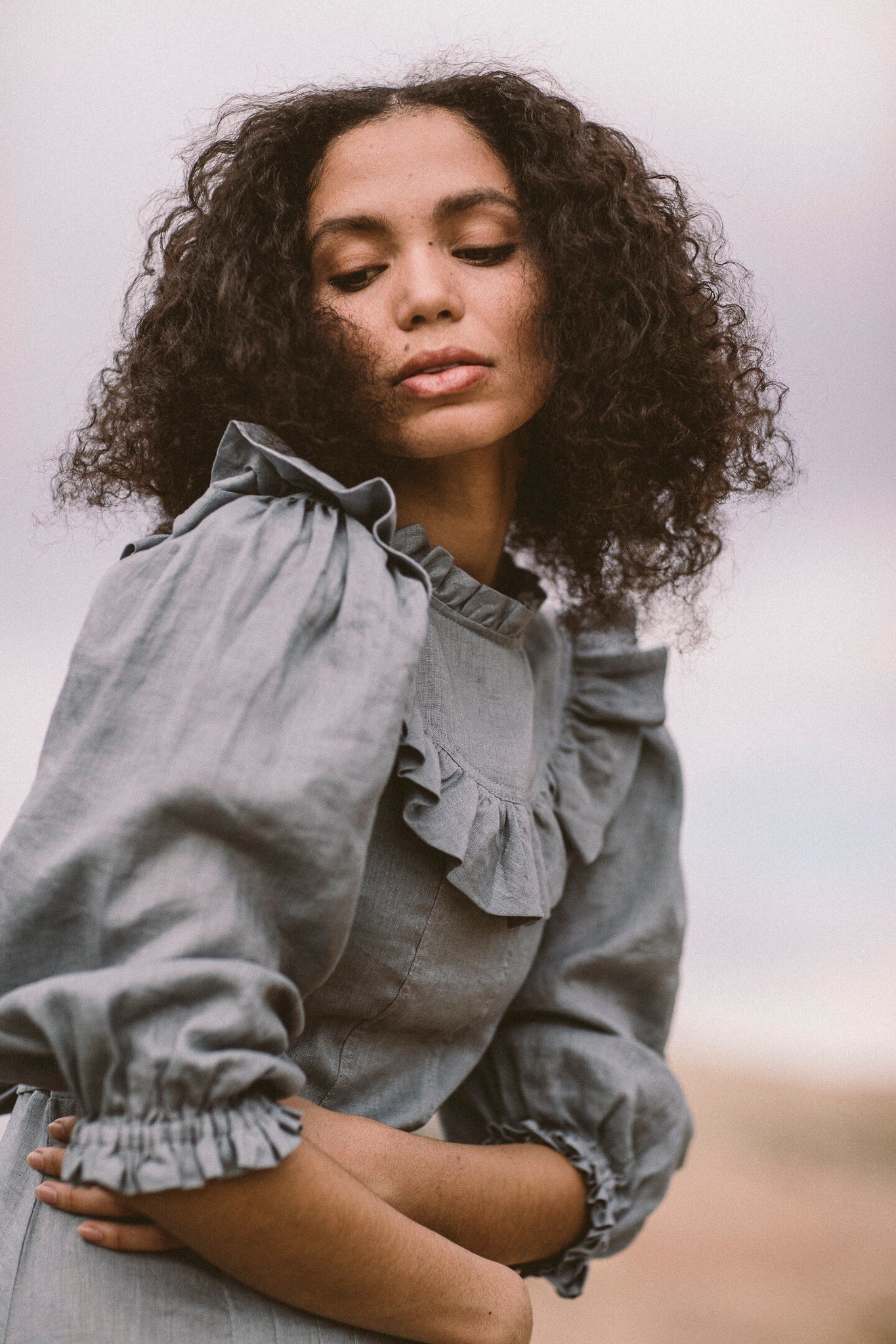 the prairie dress in chambray