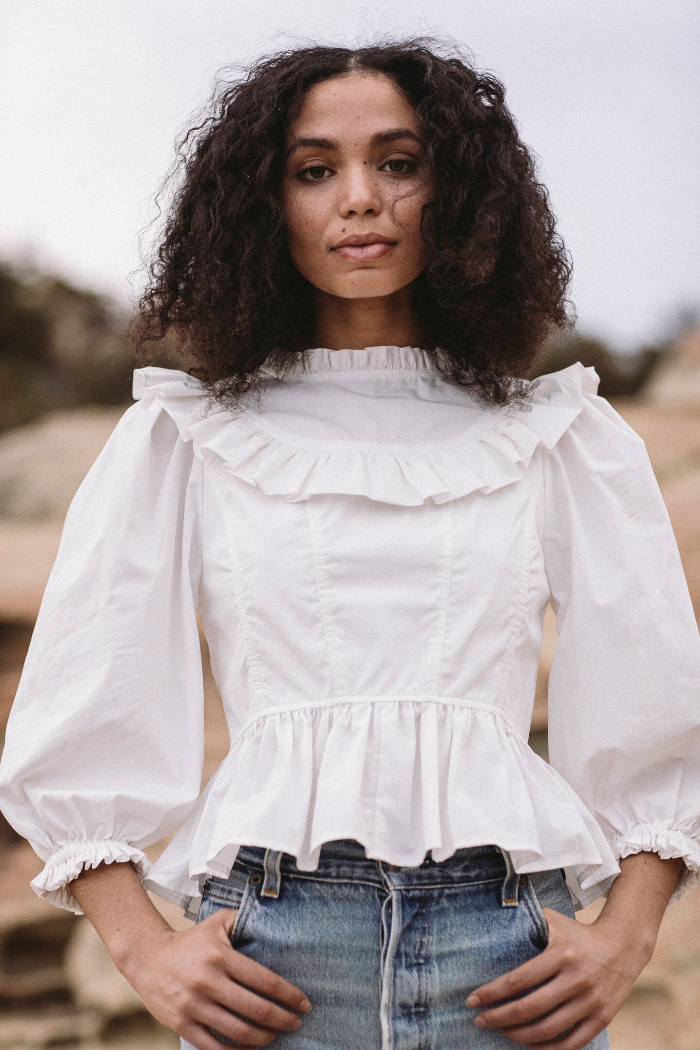 the organic prairie blouse in blanc