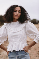 the organic prairie blouse in blanc