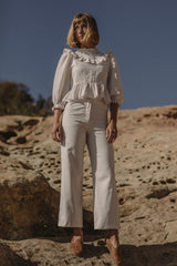 the prairie blouse in stone silk