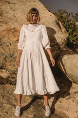 the organic prairie dress in light cream