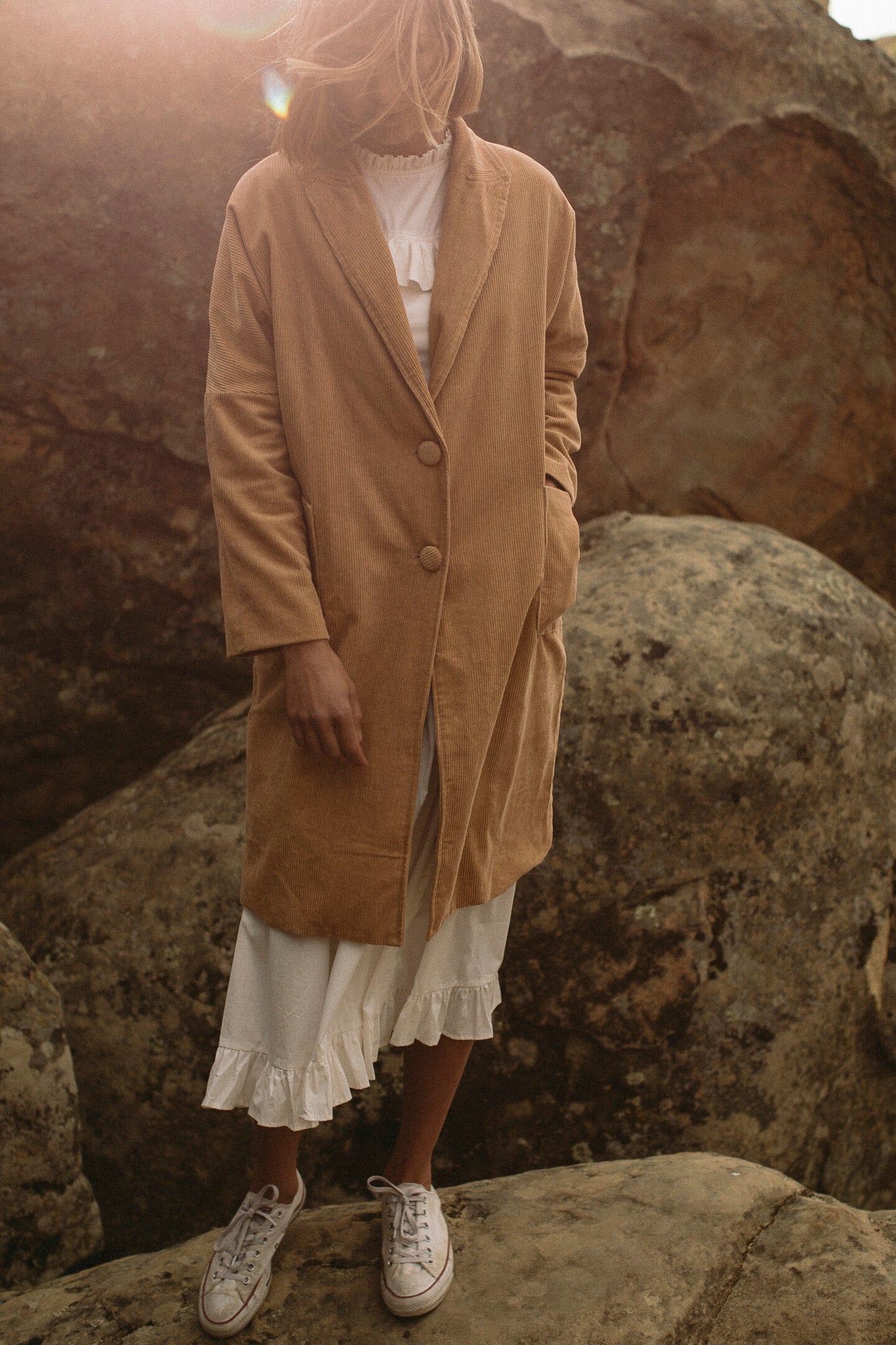 the june coat in tan