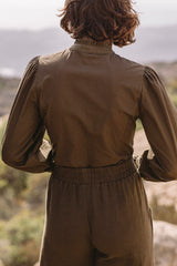 the organic cybill blouse in earth 