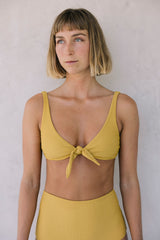 the Leila bikini top in mustard