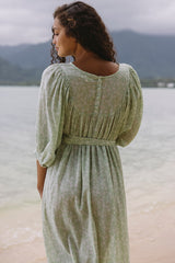 the Greta dress in island floral mint