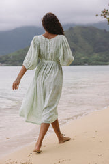 the Greta dress in island floral mint