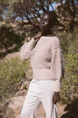 THE HANDKNIT CLOVER SWEATER IN BEIGE