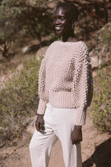 THE HANDKNIT CLOVER SWEATER IN BEIGE