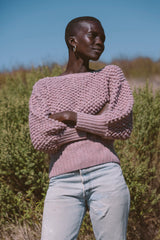 THE HANDKNIT CLOVER SWEATER IN LAVENDER