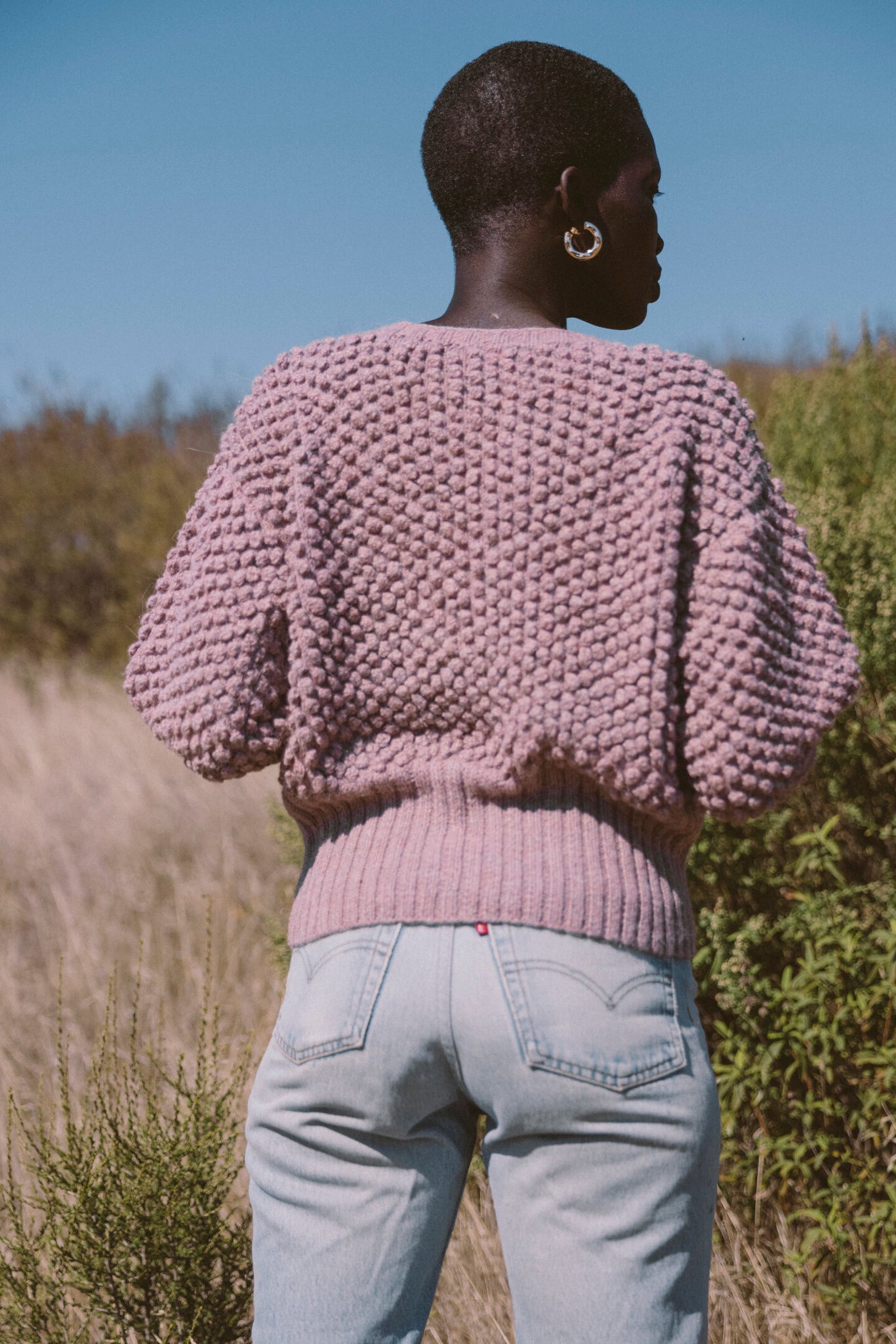 THE HANDKNIT CLOVER SWEATER IN LAVENDER