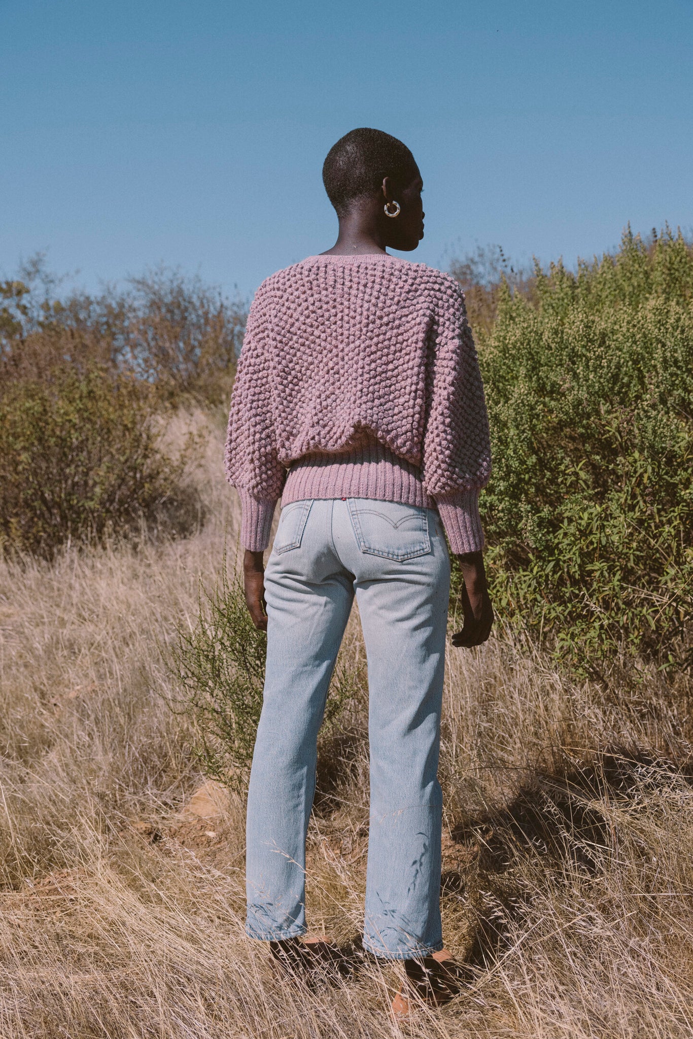 THE HANDKNIT CLOVER SWEATER IN LAVENDER