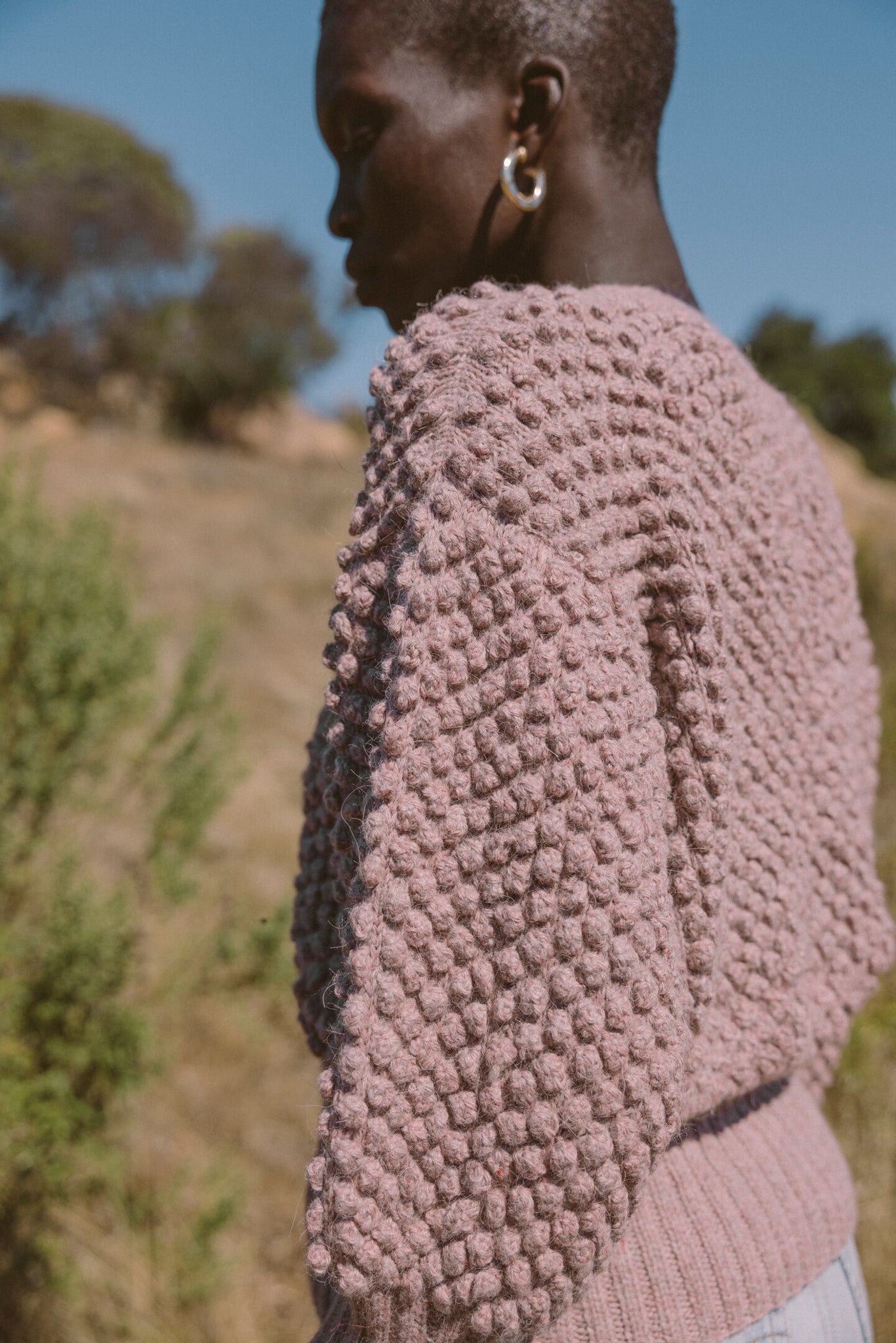 THE HANDKNIT CLOVER SWEATER IN LAVENDER