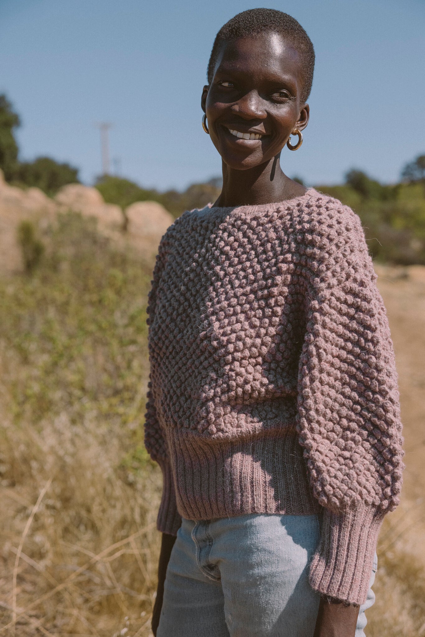 THE HANDKNIT CLOVER SWEATER IN LAVENDER