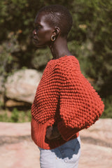 THE HANDKNIT CLOVER SWEATER IN RED EARTH