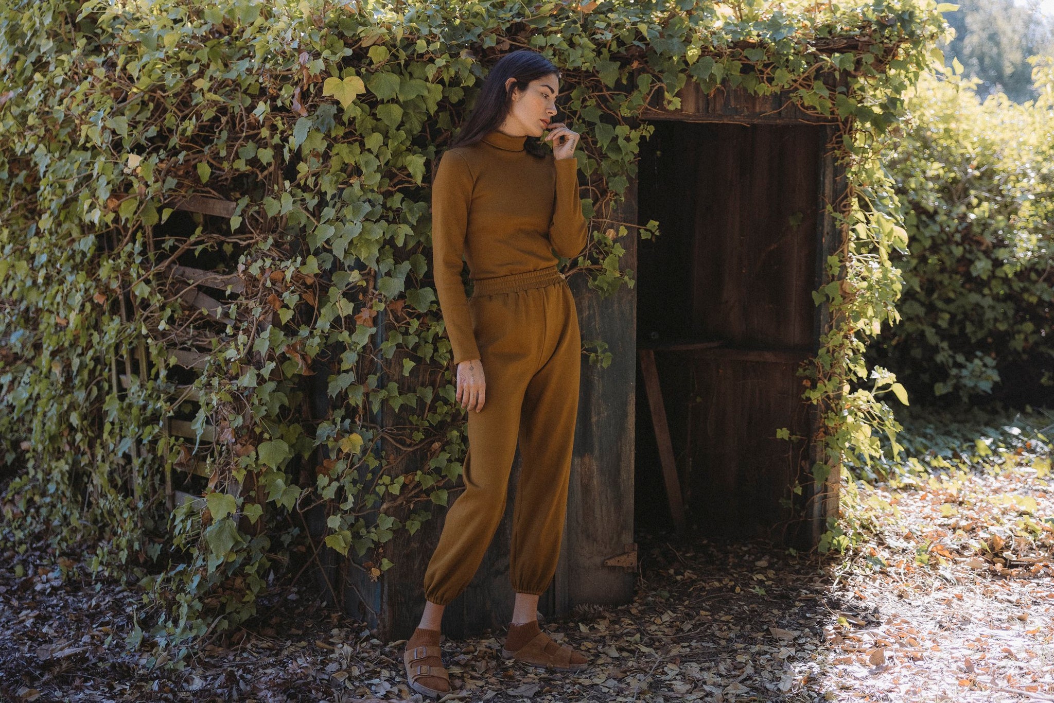 the Tia turtleneck in earth