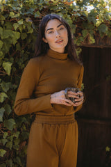 the Tia turtleneck in earth