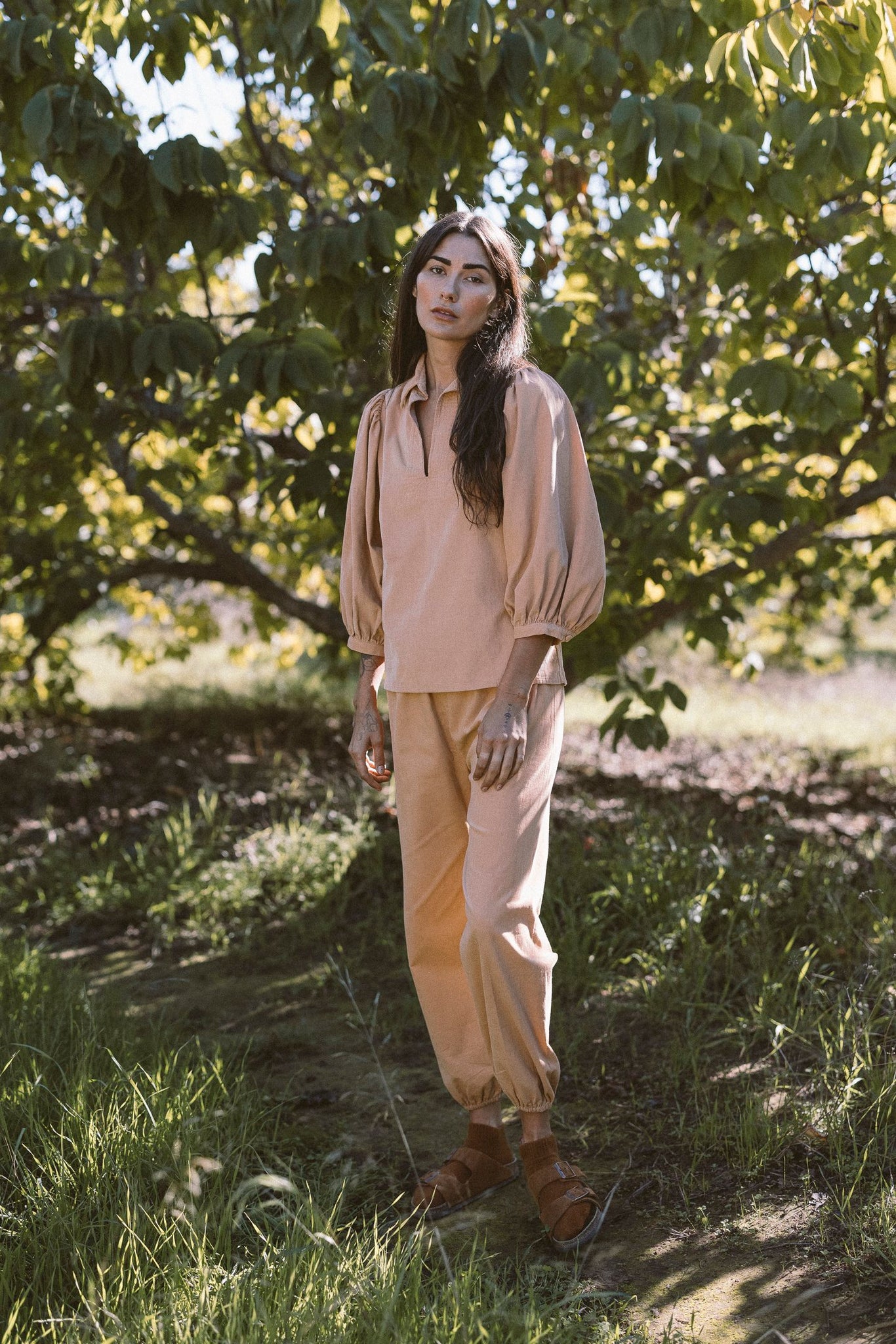 the Delilah blouse in golden straw corduroy