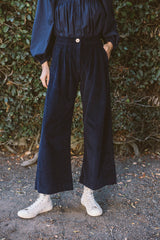 the baye pant in midnight blue corduroy