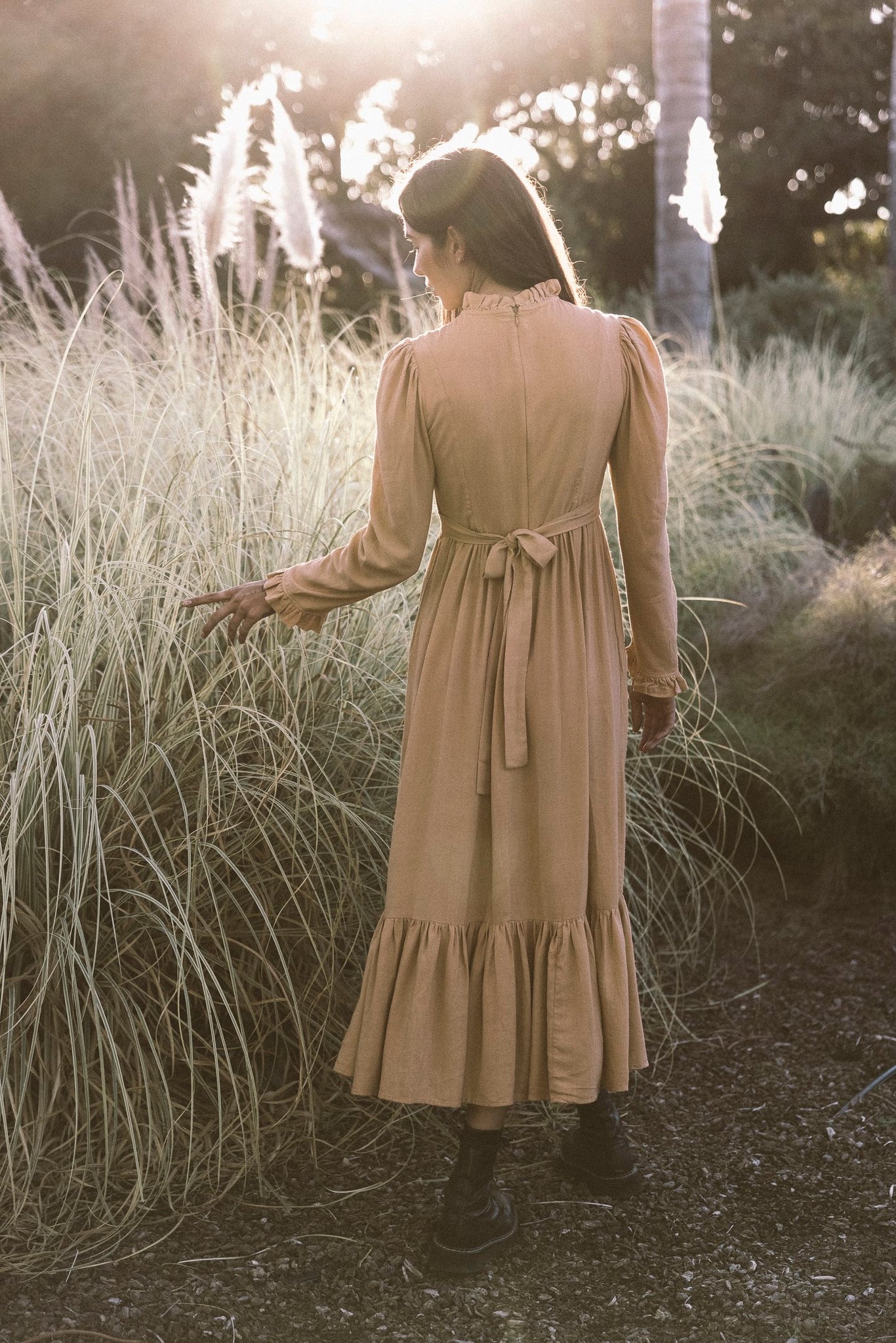 the isabel dress in golden straw