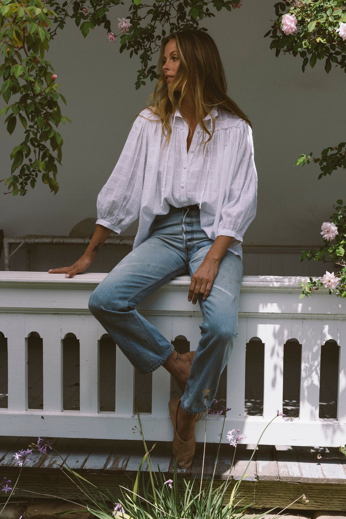 THE BARDOT BLOUSE IN BLANC