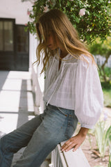 THE BARDOT BLOUSE IN BLANC