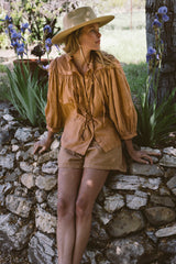 THE BARDOT BLOUSE IN CLAY