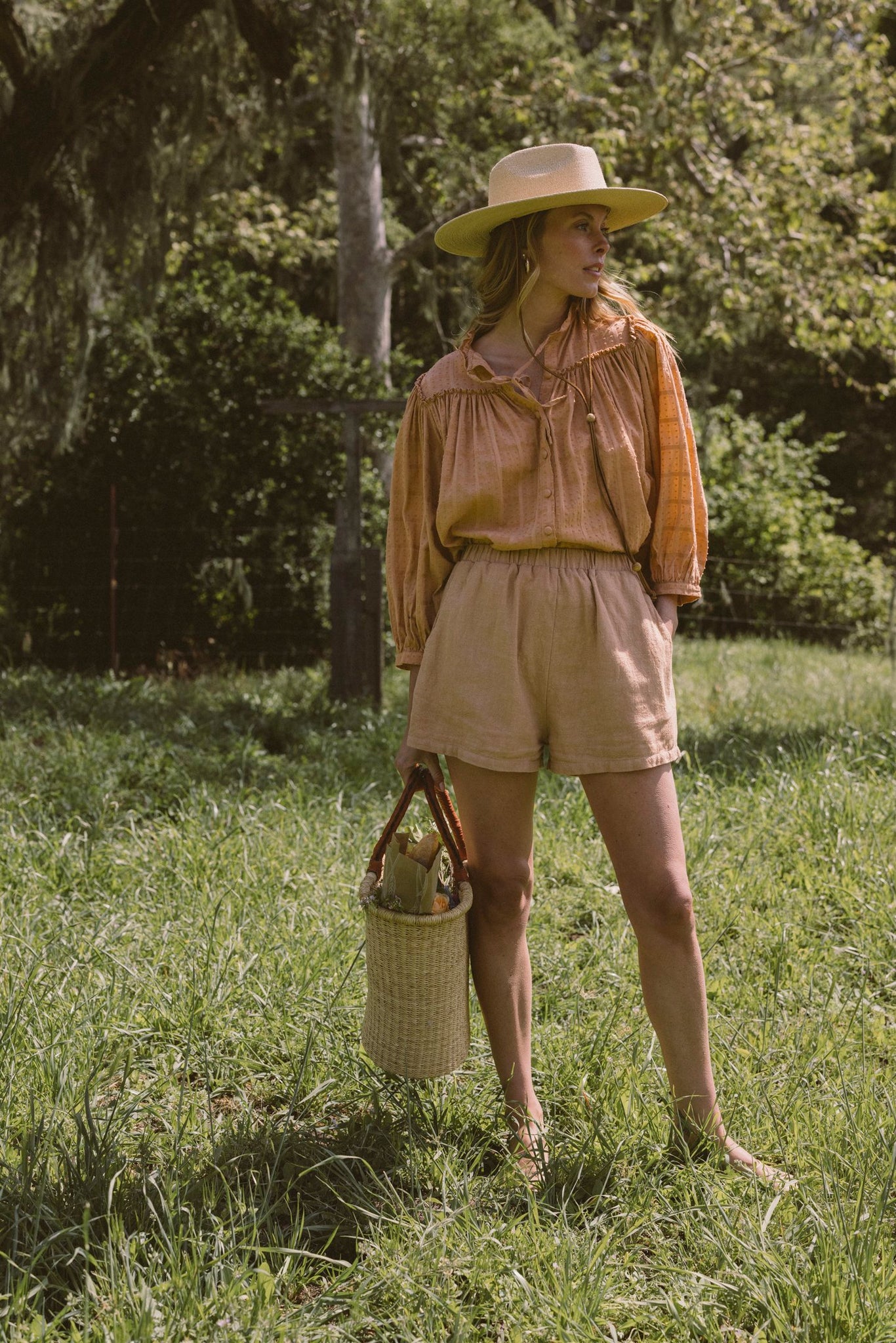 THE BARDOT BLOUSE IN CLAY