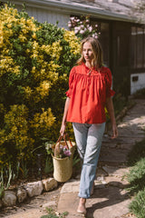 THE ORGANIC FARAI BLOUSE IN POPPY