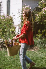 THE ORGANIC FARAI BLOUSE IN POPPY