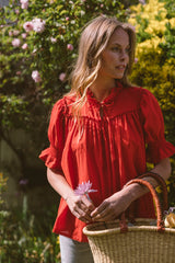 THE ORGANIC FARAI BLOUSE IN POPPY