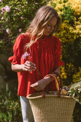 THE ORGANIC FARAI BLOUSE IN POPPY